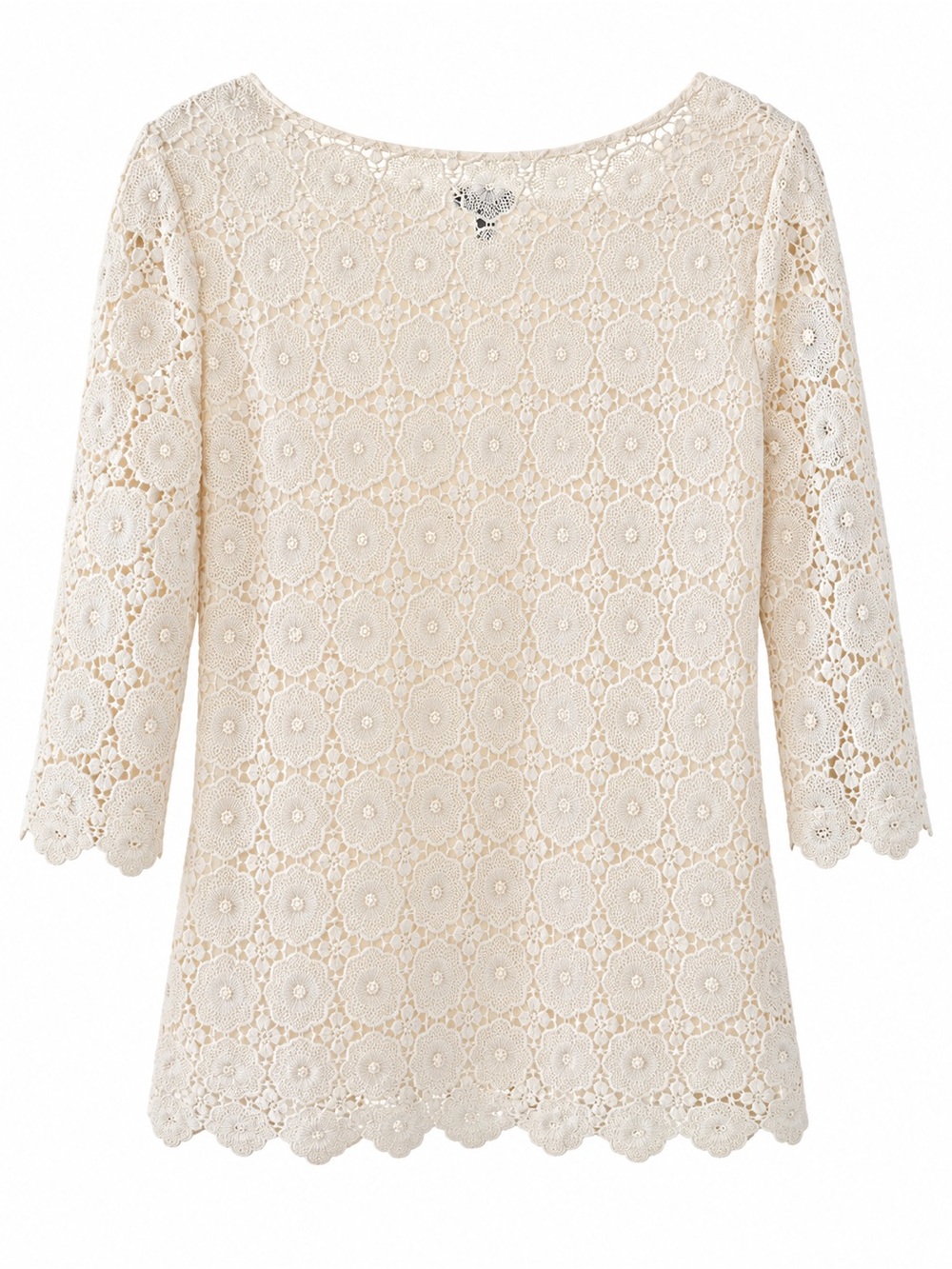 Talbots Woman Petites Ivory Floral Crochet Lace Tunic Top 18WP - Picture 3 of 5